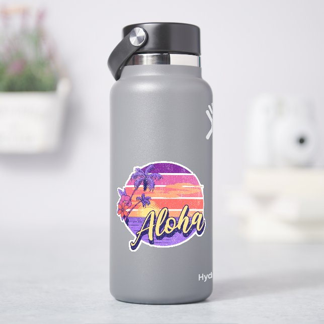 Sticker Design de texte de style rétro "Aloha" (HydroFlask)