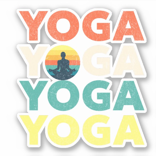 Sticker Design de texte Yoga (Devant)