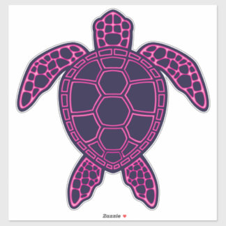 Sticker Design de tortue marine rose chaud