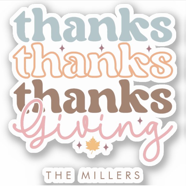 Sticker Design de typographie super Thanksgiving (Devant)