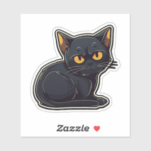 Sticker Design graphique Catitude Chat Noir