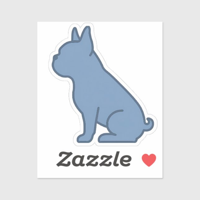 Sticker Design Minimaliste de Bouledogue Français (Feuille)