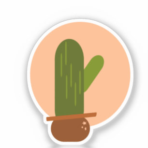 Sticker Design moderne Cactus Poted Bohemian