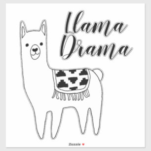 Sticker Design moderne Llama Croquis Llama Drama Script