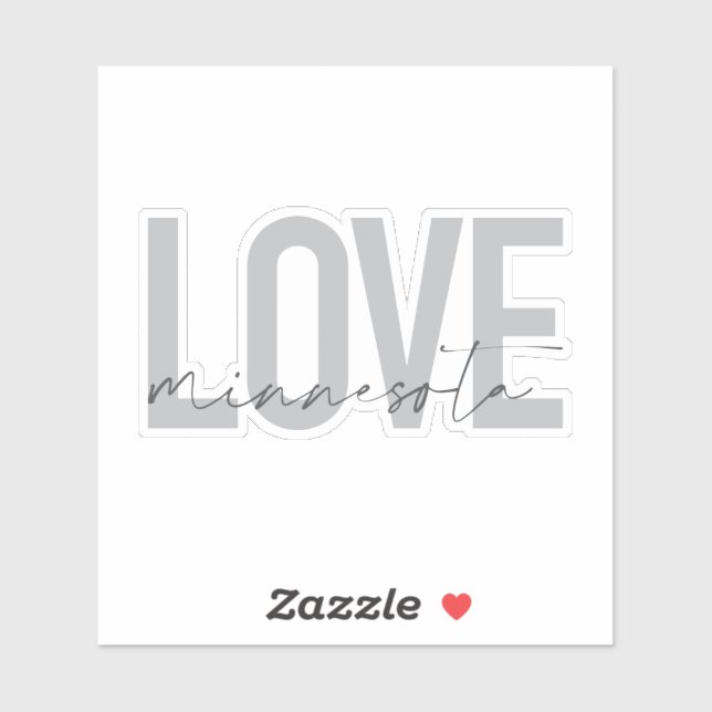 Sticker Design simple, moderne, urbain, cool Love Minnesot (Feuille)