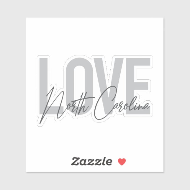 Sticker Design urbain simple, moderne, Amour Caroline du N (Feuille)
