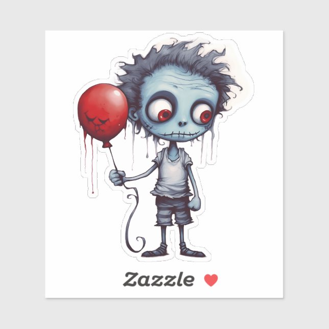 Sticker design Zombie de dessin cool (Feuille)