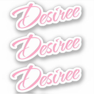 Sticker Desiree Nom décoratif en rose x3