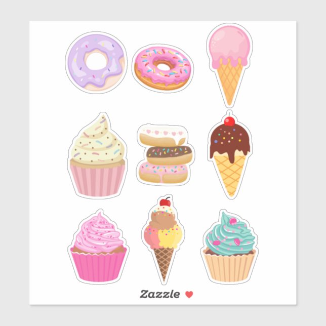 Sticker Dessert enchanteur pour les enfants et les amateur (Feuille)