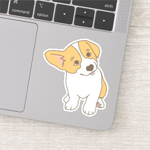 Sticker Dessin adorable de corgi gallois à l'oreille coque
