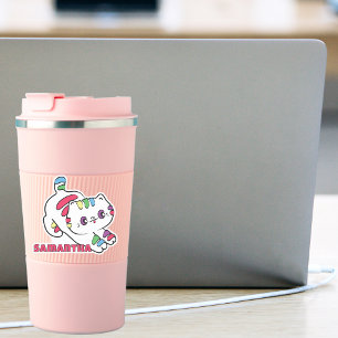 Sticker Dessin animé de chat drôle personnalisé Coloré Kaw