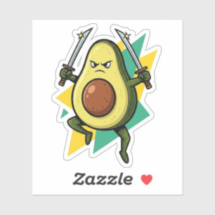 Sticker Dessin animé de Ninja Avocat – Vecteur de guerrier