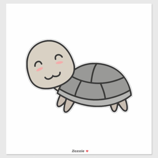 Sticker Dessin animé de tortue (Feuille)