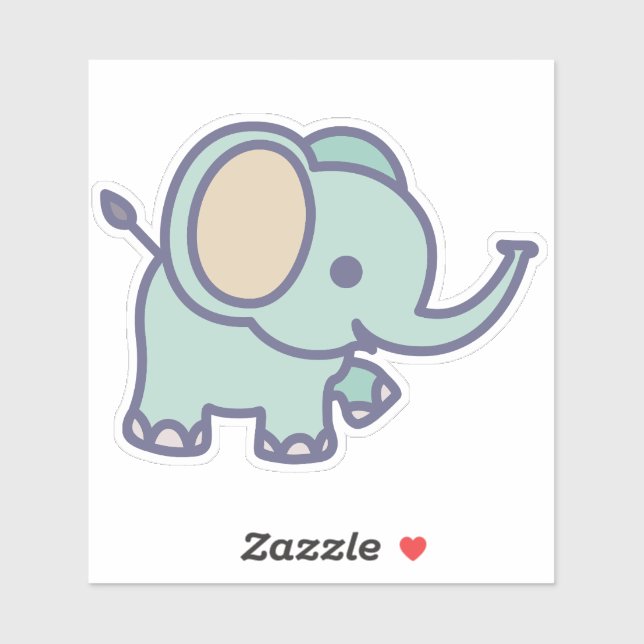 Sticker Dessin animé d'éléphant bébé mignon-47767 (Feuille)