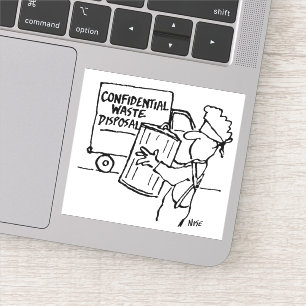 Sticker Dessin animé d'élimination de déchets confidentiel
