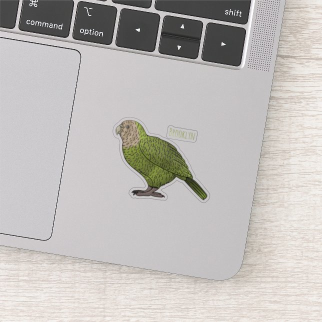 Sticker dessin animé d'oiseaux de Kakapo (Détail)
