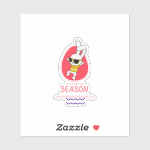 Sticker Dessin Animé Lapin Mignon Chasse Animal Lapin