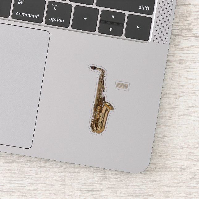 Sticker dessin animé saxophone (Détail)