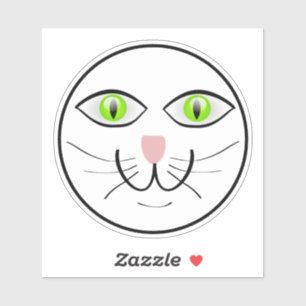 Sticker Dessin animé visage drôle de chat-29034