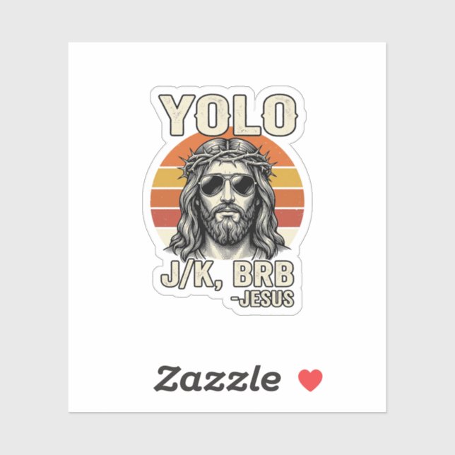 Sticker Dessin citation gravure vintage Jésus drôle couche (Feuille)