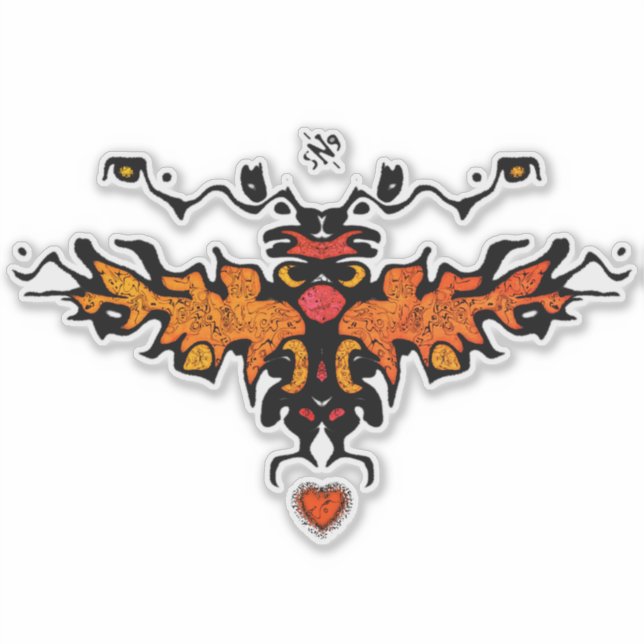 Sticker Dessin cool coloré et flou v3 (Devant)