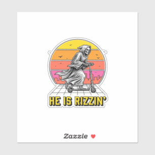 Sticker Dessin de chemise de scooter de moissonneur drôle