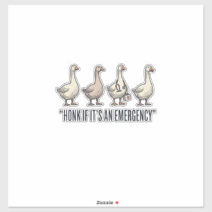 Sticker Dessin de chemise vintage Honk d'urgence d'oie drô