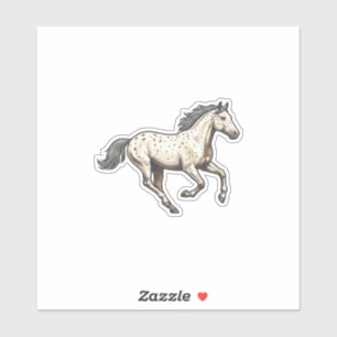 Sticker Dessin de cheval Appaloosa courant gravé vintage_1