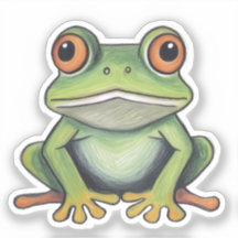 Dessin de grenouille au crayon de couleur