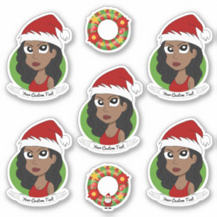 Sticker Dessin de la jeune Africaine Américaine