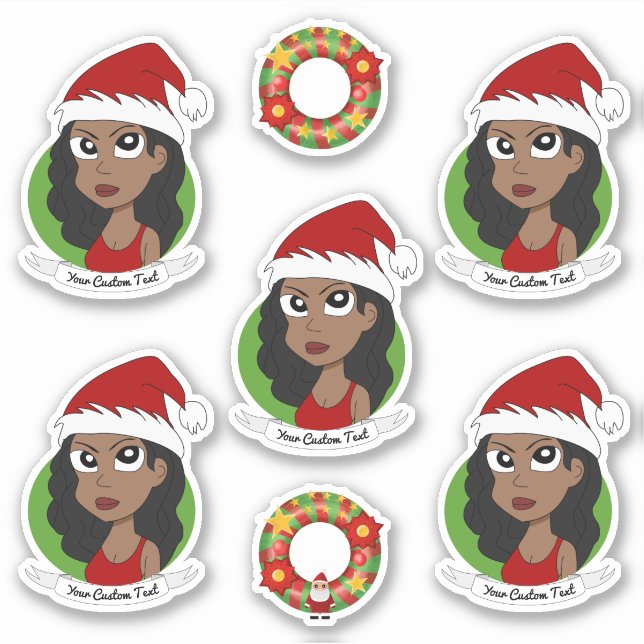 Sticker Dessin de la jeune Africaine Américaine (Devant)