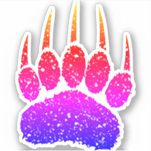 Sticker Dessin de l'Empreinte de patte de Parties scintill