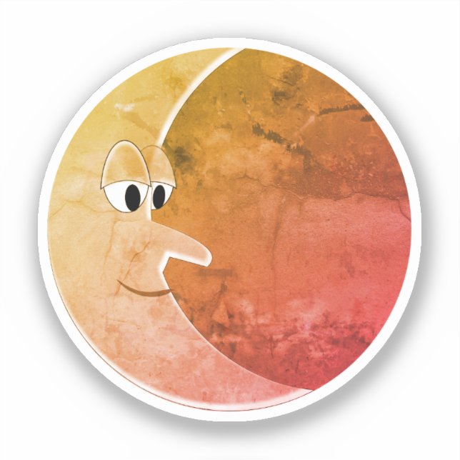 Sticker Dessin de lune vintage Luna (Recto)