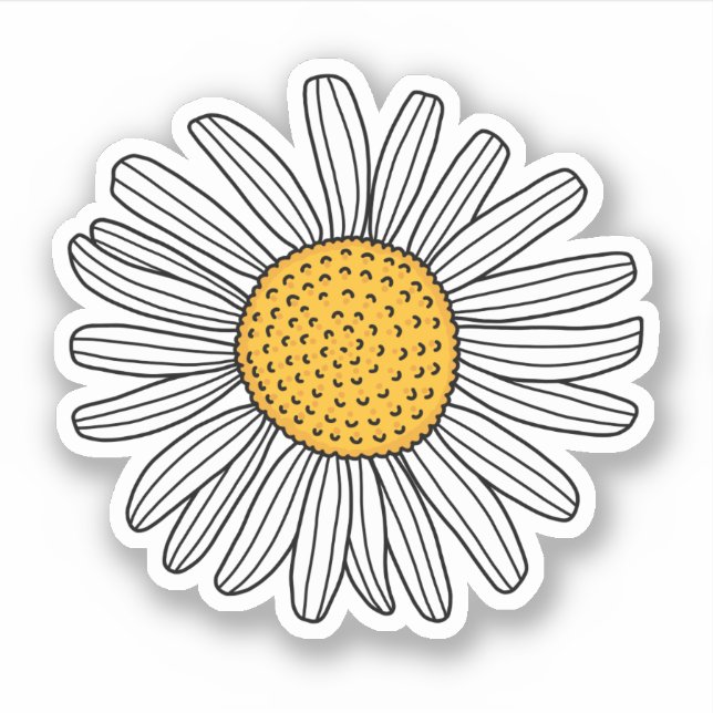 Sticker Dessin de marguerite blanc (Devant)