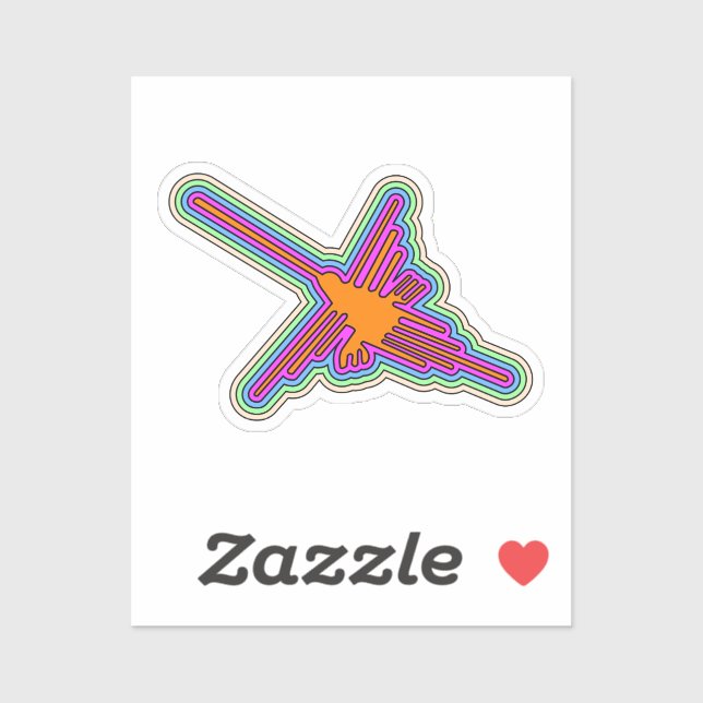 Sticker Dessin de Nazca Hummingbird Pérou (Feuille)