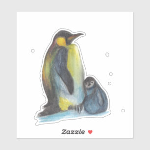Sticker Dessin de pingouins