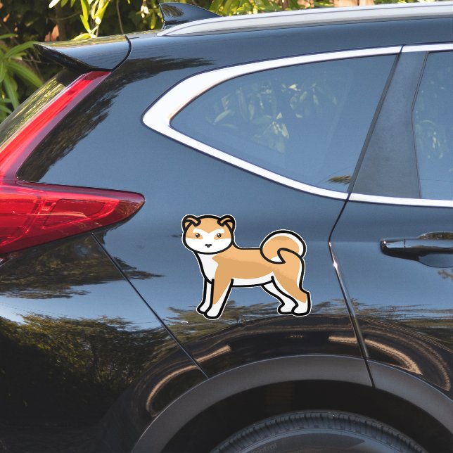 Sticker dessin de shiba inu (Coté voiture)