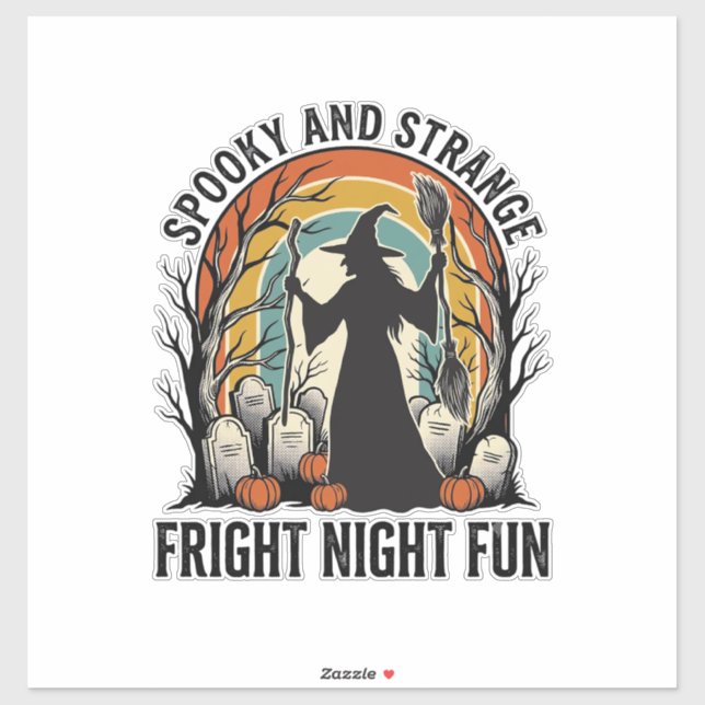 Sticker Dessin de silhouette de cimetière d'Halloween de s (Feuille)