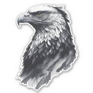Sticker Dessin d'encre Tête d'aigle