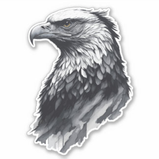 Sticker Dessin d'encre Tête d'aigle
