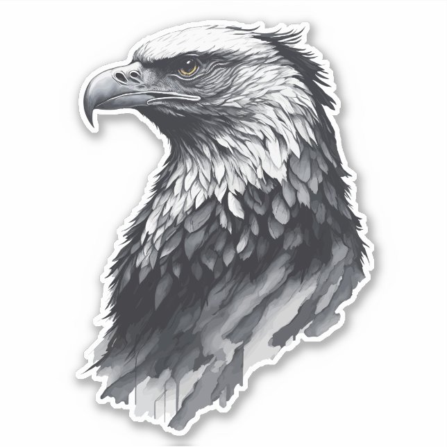 Sticker Dessin d'encre Tête d'aigle (Devant)