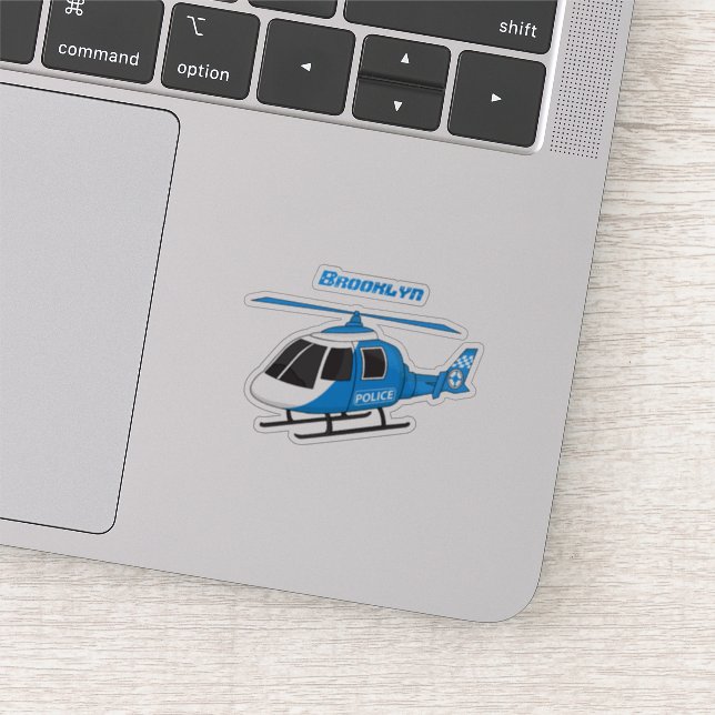 Sticker Dessin d'hélicoptère du service de police mignon (Détail)