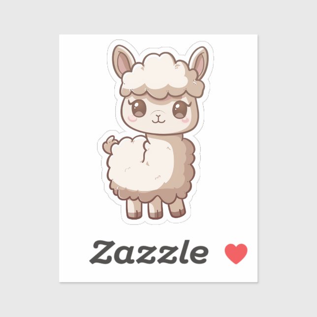 Sticker Dessin en lama (Feuille)