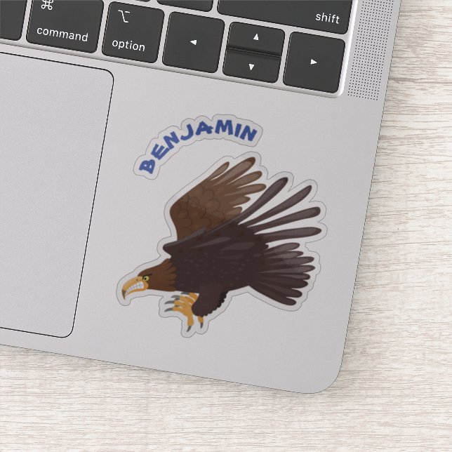 Sticker dessin humoristique d'aigle royal (Détail)