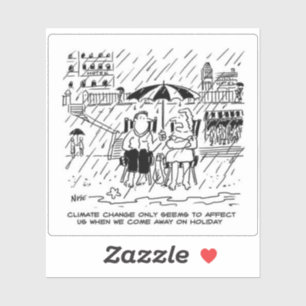 Sticker Dessin humoristique de vacances sur le changement 