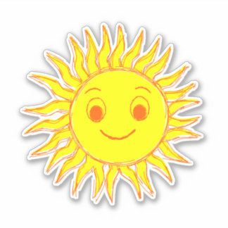 Sticker Dessin soleil souriant