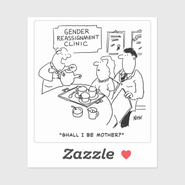 Sticker Dessin sur la réaffectation des sexes. (Feuille)