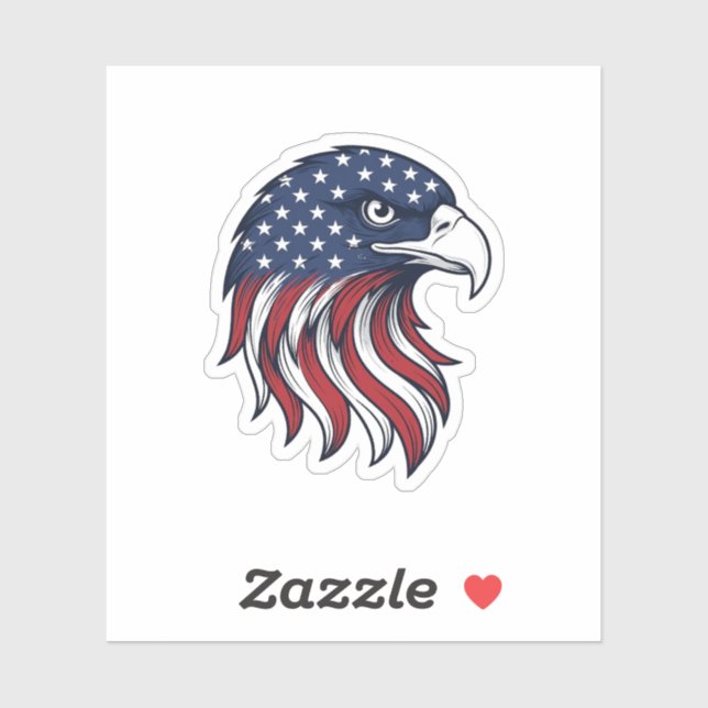 Sticker Dessin vectoriel de drapeau d'aigle patriotique po (Feuille)