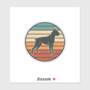 Sticker Dessin vectoriel de gravure de chien Boxer vintage