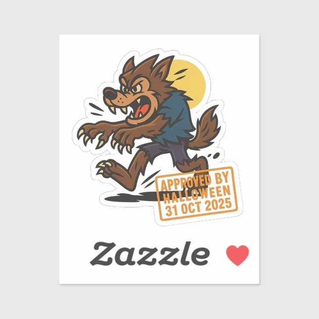 Sticker Dessin Werewolf - Approuvé par Halloween (Feuille)